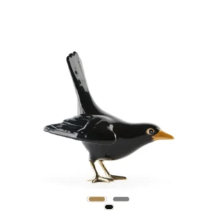 A Blackbird Evidently, 16 cm by Laboratório D’Estórias - Natural Brass, Black