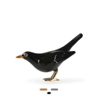 A Blackbird Evidently, 20 cm by Laboratório D’Estórias - Natural Brass, Black