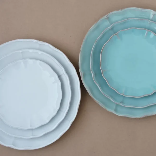 Alentejo Bread Plate, 17 cm by Costa Nova - White & Turquoise - Orpheu Decor
