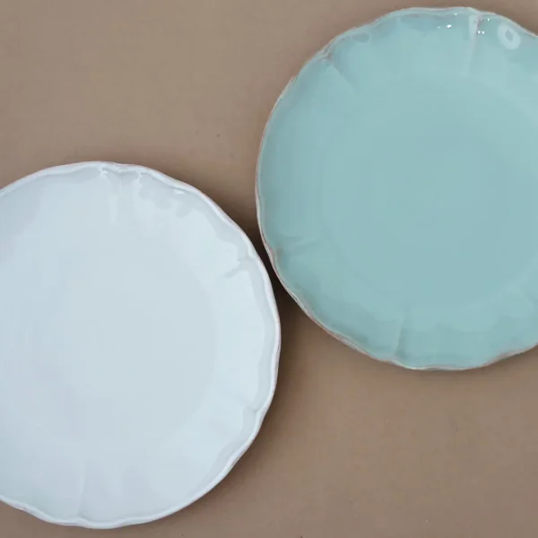 Alentejo Dinner Plate, 27 cm by Costa Nova - White, & Turquoise - Orpheu Decor