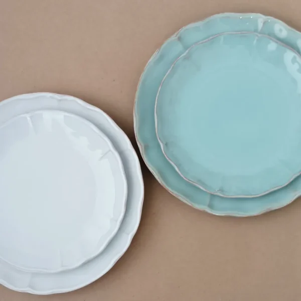 Alentejo Salad/Dessert Plate, 21 cm by Costa Nova - White & Turquoise - Orpheu Decor