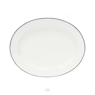 Beja Oval Platter, 40 cm by Costa Nova - White Blue
