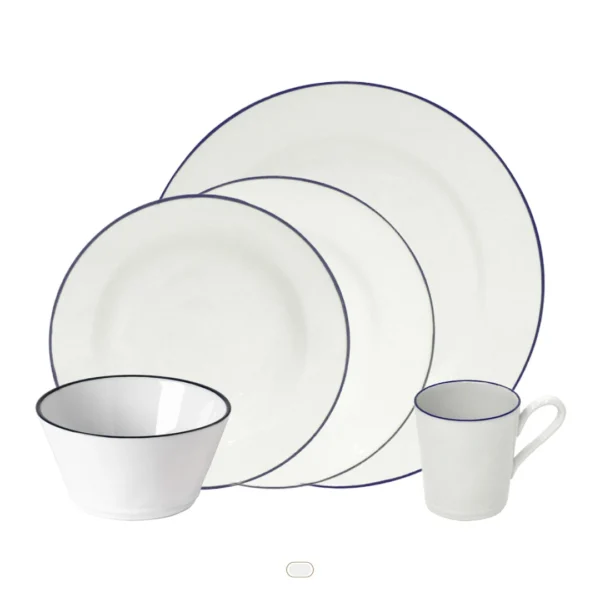 Beja Place Setting, 5 Pieces by Costa Nova - White Blue