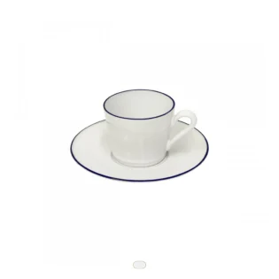 Beja Tea Cup & Saucer, 0.19 L by Costa Nova - White Blue