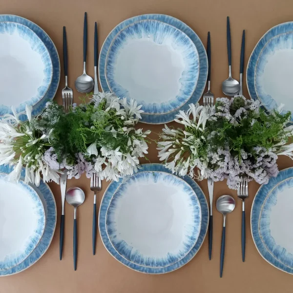 Brisa Dinnerware Set, 30 Pieces by Costa Nova - Ria Blue - BRDS30P-00918W - Orpheu Decor