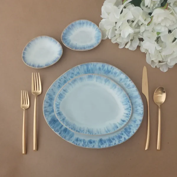 Brisa Oval Dinner Plate/Platter, 27 cm by Costa Nova - Ria Blue - GOP271-00918V - Orpheu Decor