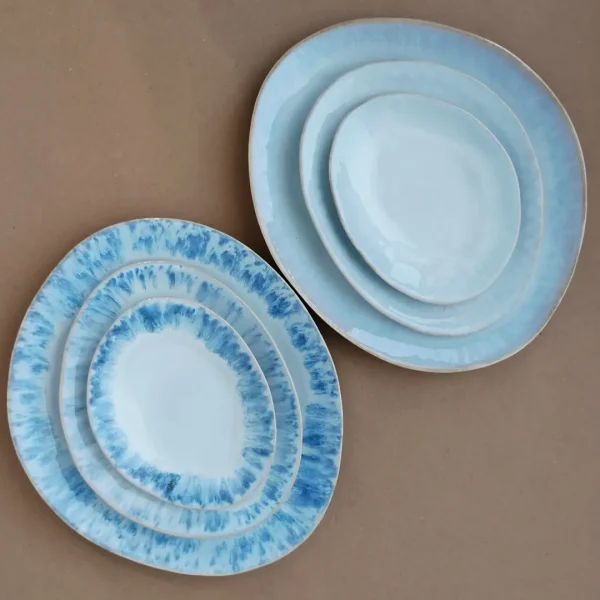 Brisa Oval Dinner Plate/Platter, 27 cm by Costa Nova - Ria Blue & Salt - Orpheu Decor