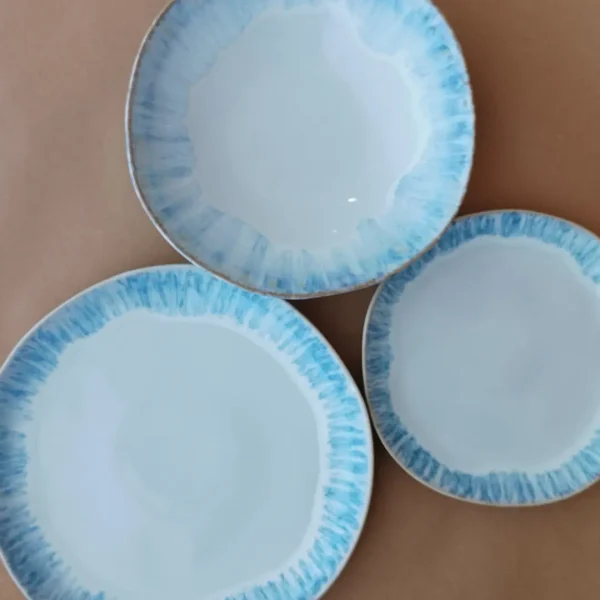 Brisa Plates, 18 Pieces Set by Costa Nova - Ria Blue - BRP18PS-00918V - Orpheu Decor