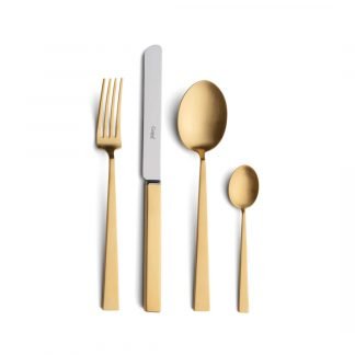 CUTIPOL - Bauhaus Cutlery Set, 24 Pieces - Matte Gold