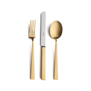 CUTIPOL - Bauhaus Cutlery Set, 3 Pieces - Matte Gold
