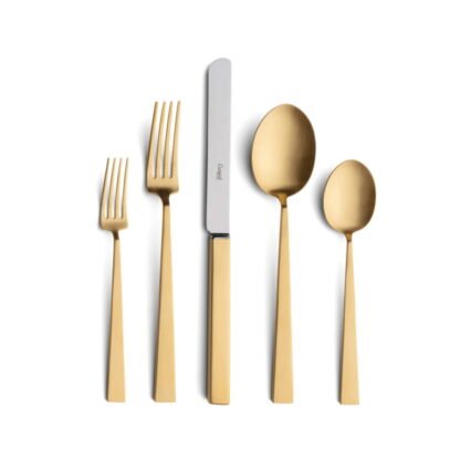 CUTIPOL - Bauhaus Cutlery Set, 5 Pieces - Matte Gold