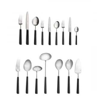 CUTIPOL - Ebony Cutlery Set, 115 Pieces - Matte, Black