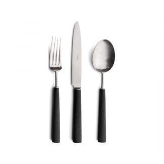 CUTIPOL - Ebony Cutlery Set, 3 Pieces - Matte, Black