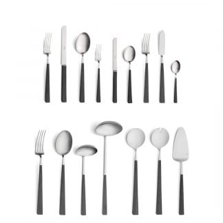CUTIPOL - Kube Cutlery Set, 115 Pieces - Matte, Black