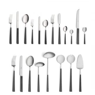 CUTIPOL - Kube Cutlery Set, 130 Pieces - Matte, Black
