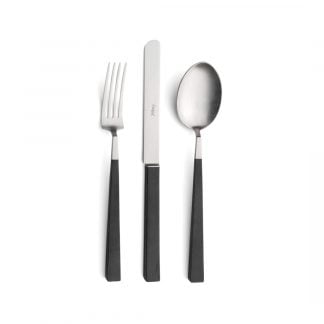 CUTIPOL - Kube Cutlery Set, 3 Pieces - Matte, Black
