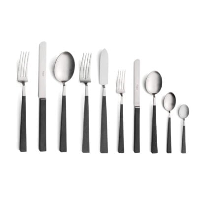 CUTIPOL - Kube Cutlery Set, 60 Pieces - Matte, Black