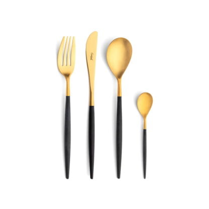 CUTIPOL - Mio Cutlery Set, 24 Pieces - Matte Gold, Black
