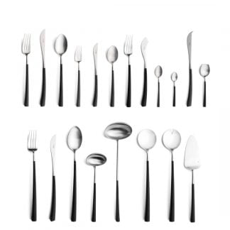 CUTIPOL - Noor Cutlery Set, 130 Pieces - Matte, Black
