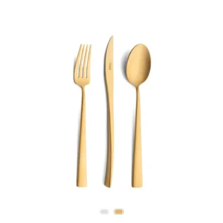 Duna Cutlery Set, 3 Pieces by Cutipol - Matte Gold