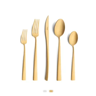 Duna Cutlery Set, 5 Pieces by Cutipol - Matte Gold