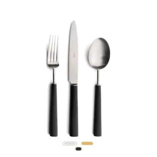 Ensemble de Couverts Ebony, 3 Pièces by Cutipol - Brossée, Noir