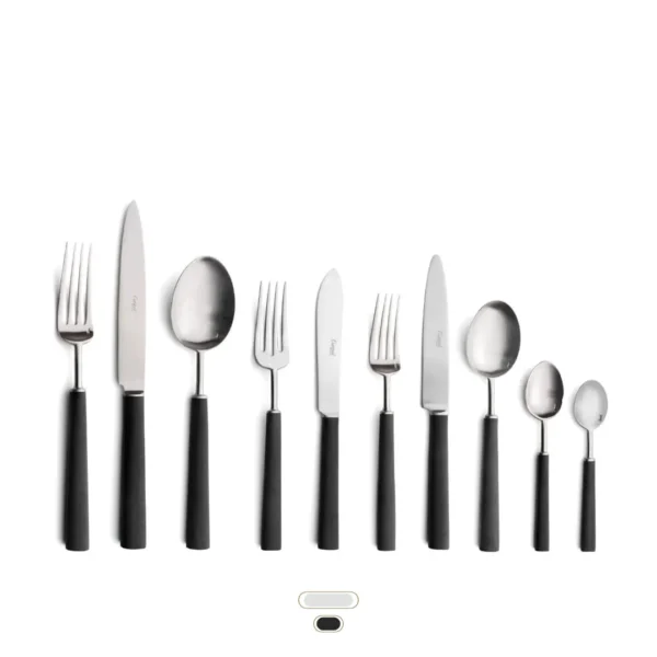 Ebony Cutlery Set, 60 Pieces by Cutipol - Matte, Black