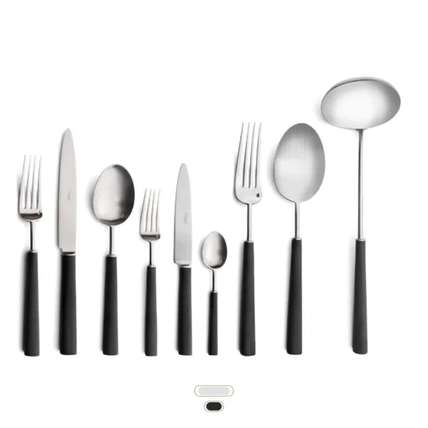 Ebony Cutlery Set, 75 Pieces by Cutipol - Matte, Black