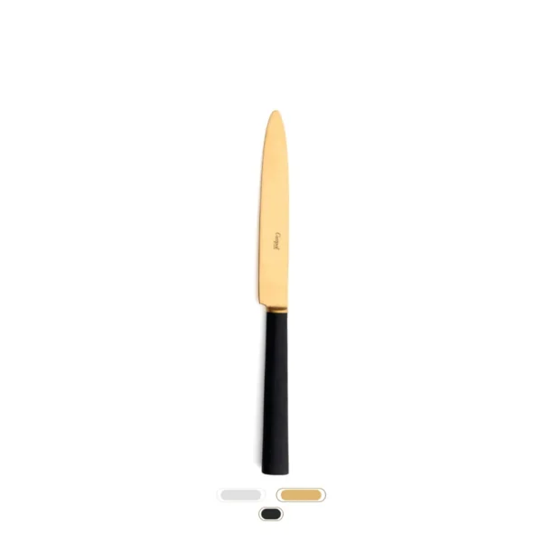 Ebony Dinner Knife by Cutipol - Matte Gold, Black