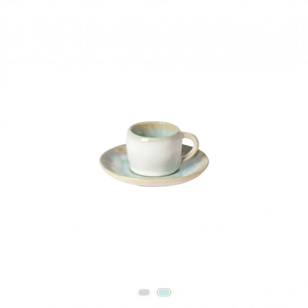 Eivissa Coffee Cup & Saucer, 0.07 L by Casafina - Sea Blue