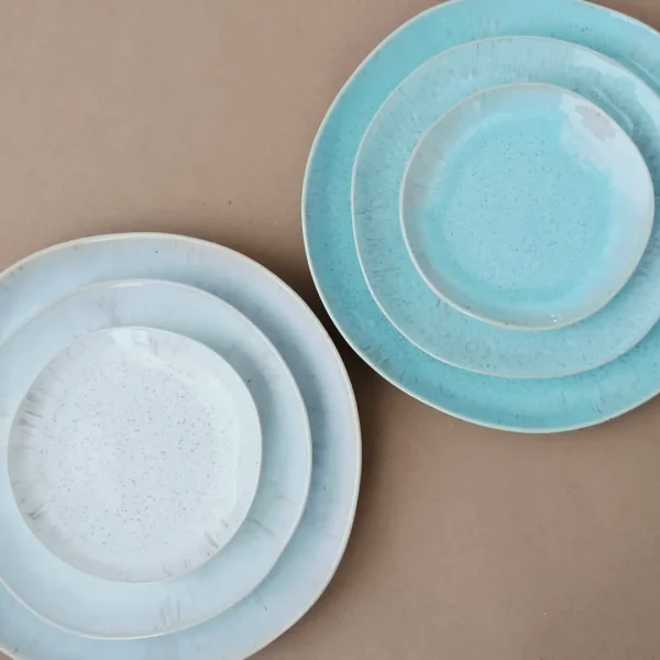 Eivissa Dinnerware Set, 30 Pieces by Casafina - Sea Blue & Sand Beige