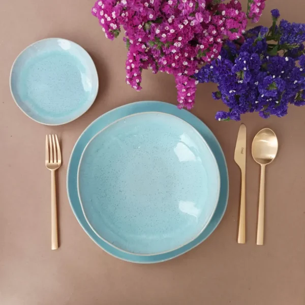 Eivissa Plates, 3 Pieces Set by Casafina - Sea Blue