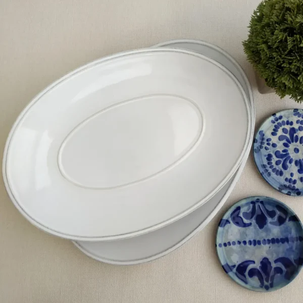 Friso Oval Platter, 30 cm by Costa Nova - White - FIA302-02202F - Orpheu Decor