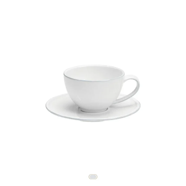 Friso Tea Cup & Saucer, 0.26 L by Costa Nova - White