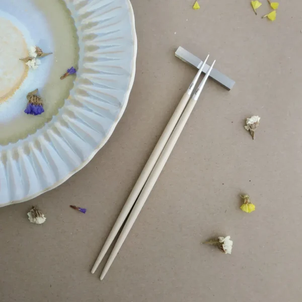 Goa Chopsticks Set (3 pcs) by Cutipol - Matte, Ivory - GO.29-IV - Orpheu Decor