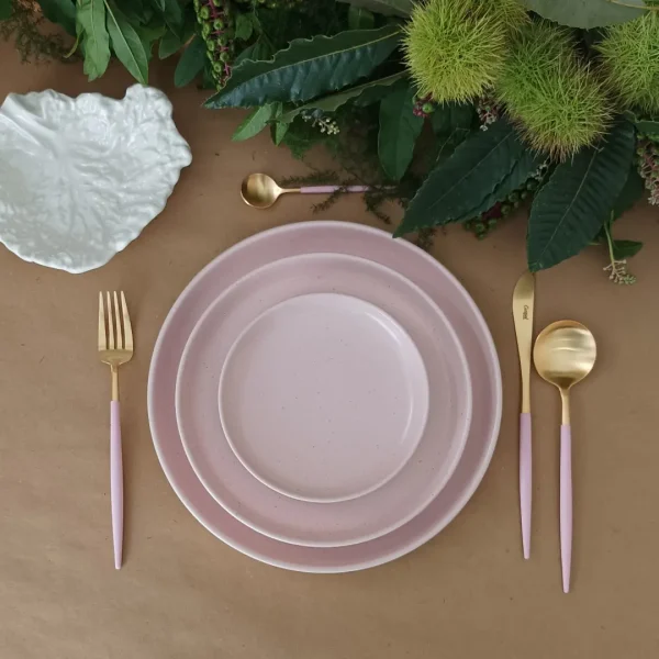 Goa Cutlery Set, 24 Pieces by Cutipol - Matte Gold, Pink - GO.006-PKGB - Orpheu Decor