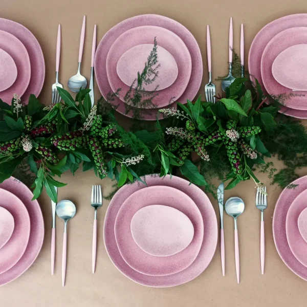 Goa Cutlery Set, 24 Pieces by Cutipol - Matte, Pink - GO.006-PK - Orpheu Decor