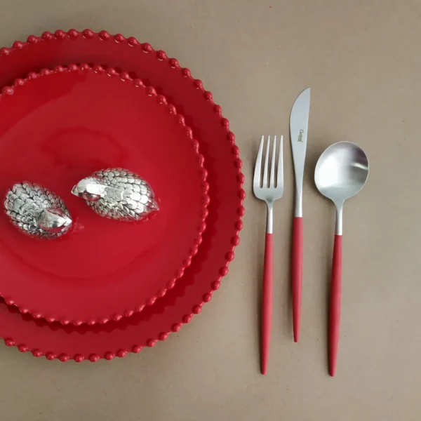 CUTIPOL - Goa Cutlery Set, 3 Pieces - Matte, Red - GO.3-R - Orpheu Decor