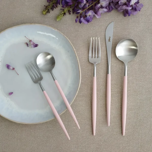 Goa Cutlery Set, 5 Pieces by Cutipol - Matte, Pink - GO.5-PK - Orpheu Decor