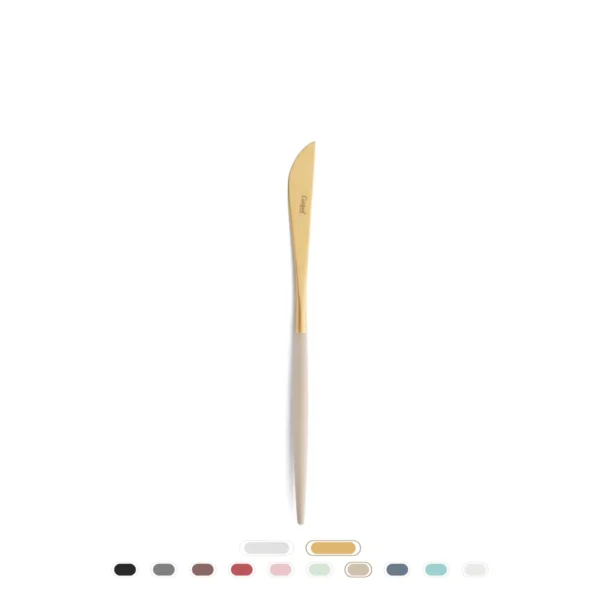 Goa Dinner Knife by Cutipol - Matte Gold, Ivory