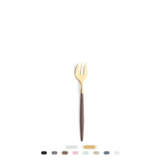Goa Oyster Fork by Cutipol - Matte Gold, Brown