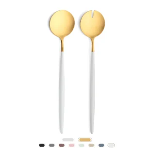 Goa Salad Set by Cutipol - Matte Gold, White