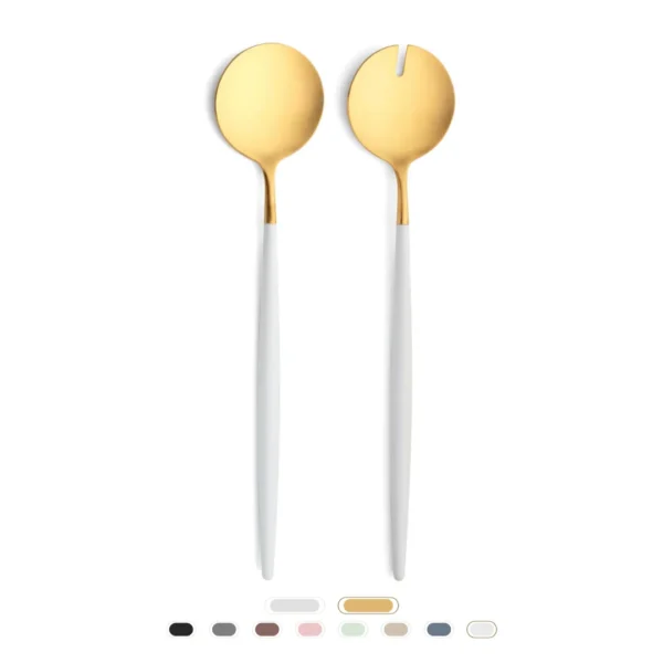 Goa Salad Set by Cutipol - Matte Gold, White