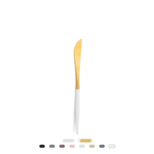 Couteau à Steak Goa by Cutipol - Doré brossé, Blanc