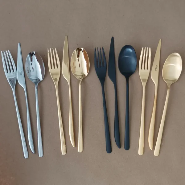 Icon Dinner Fork by Cutipol - Polished Steel, Gold, Matte Gold & Matte Black - Orpheu Decor