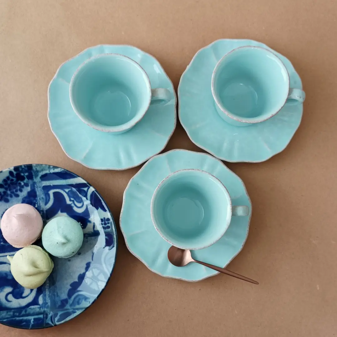 Tasse à Café & Soucoupe Impressions, 0,09 L by Casafina - Robins Egg Blue - IM505-BLU - Orpheu Decor