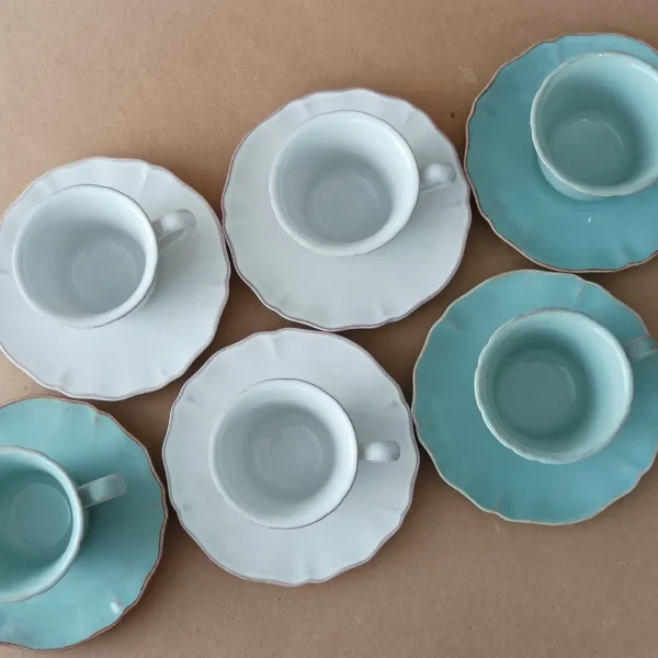 Tasse à Café & Soucoupe Impressions, 0,09 L by Casafina - Robins Egg Blue & White - Orpheu Decor