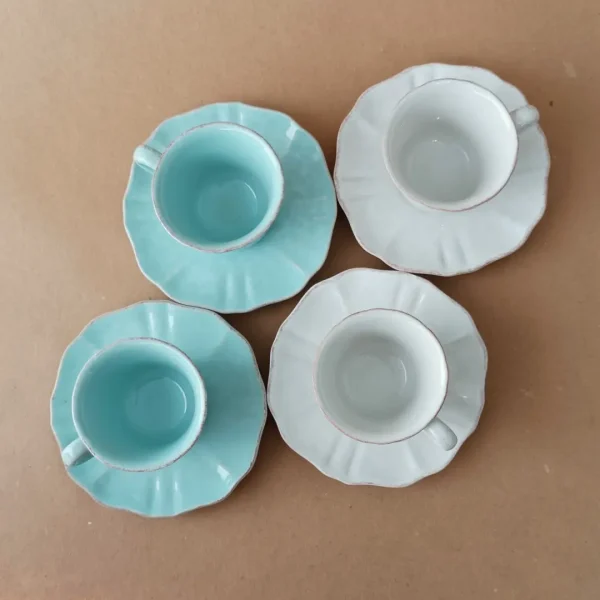 Tasse à Café & Soucoupe Impressions, 0,09 L by Casafina - Robins Egg Blue & White - Orpheu Decor