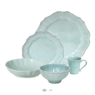 Impressions Dinnerware Set, 30 Pieces by Casafina - Robins Egg Blue
