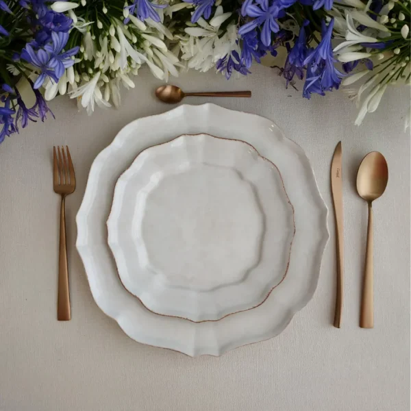 Impressions Plates, 18 Pieces Set by Casafina - White - IMP18PS-WHI - Orpheu Decor